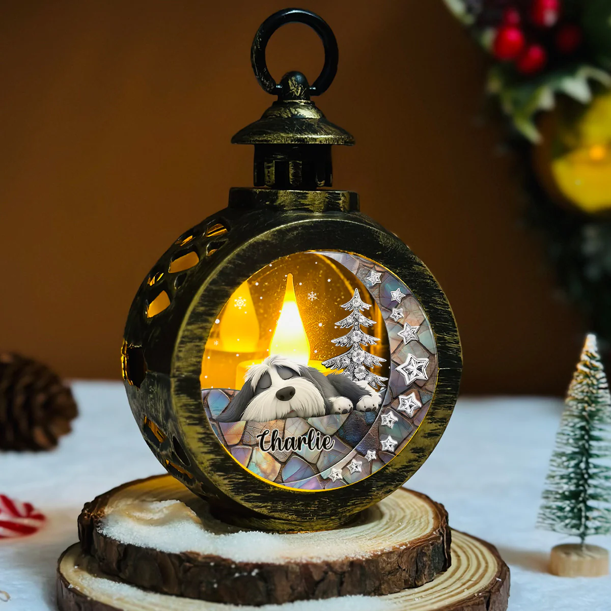 Beside You Opal Version - Personalized Custom 3D Effect Christmas Lantern - Image 5