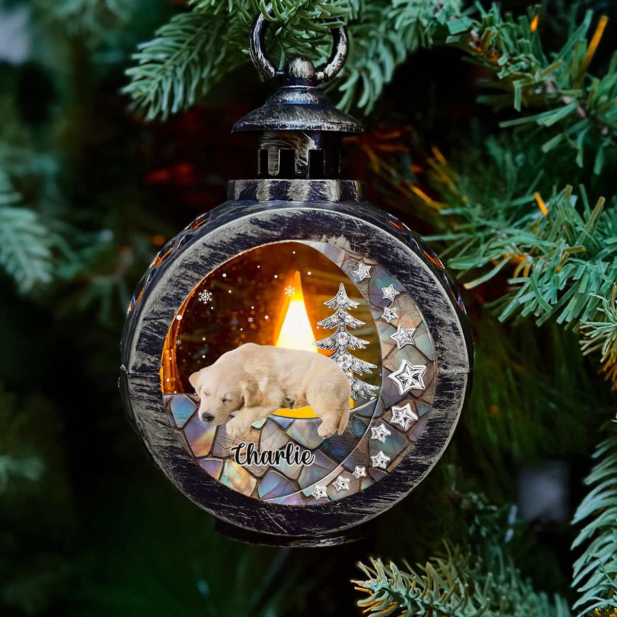Beside You Opal Version Photo - Personalized Custom 3D Effect Christmas Lantern