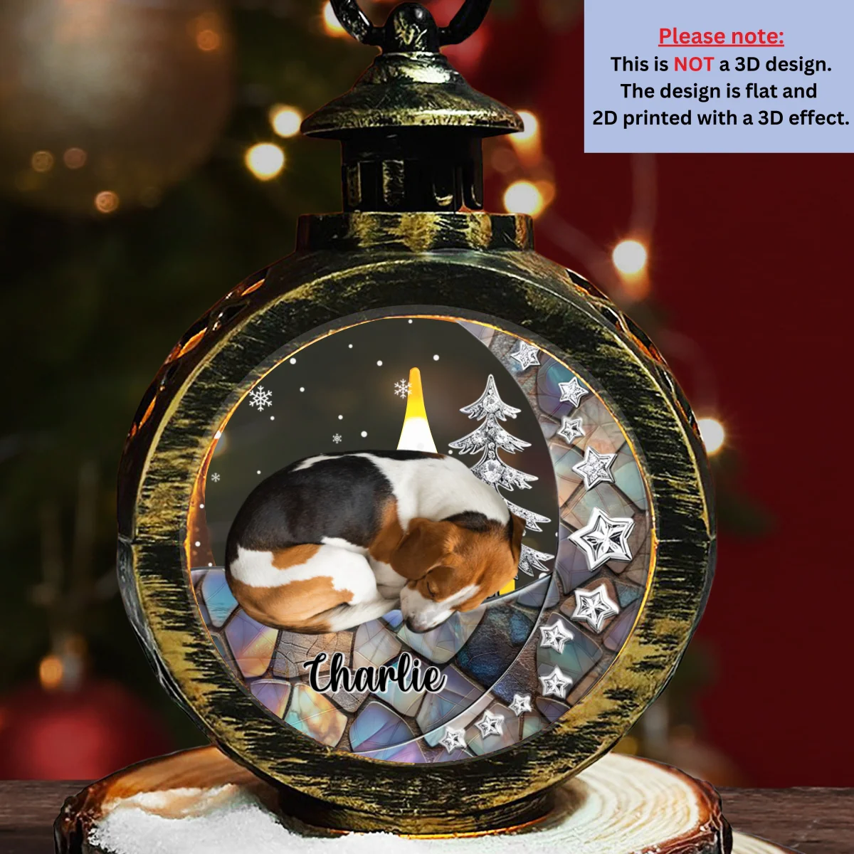Beside You Opal Version Photo - Personalized Custom 3D Effect Christmas Lantern - Image 5