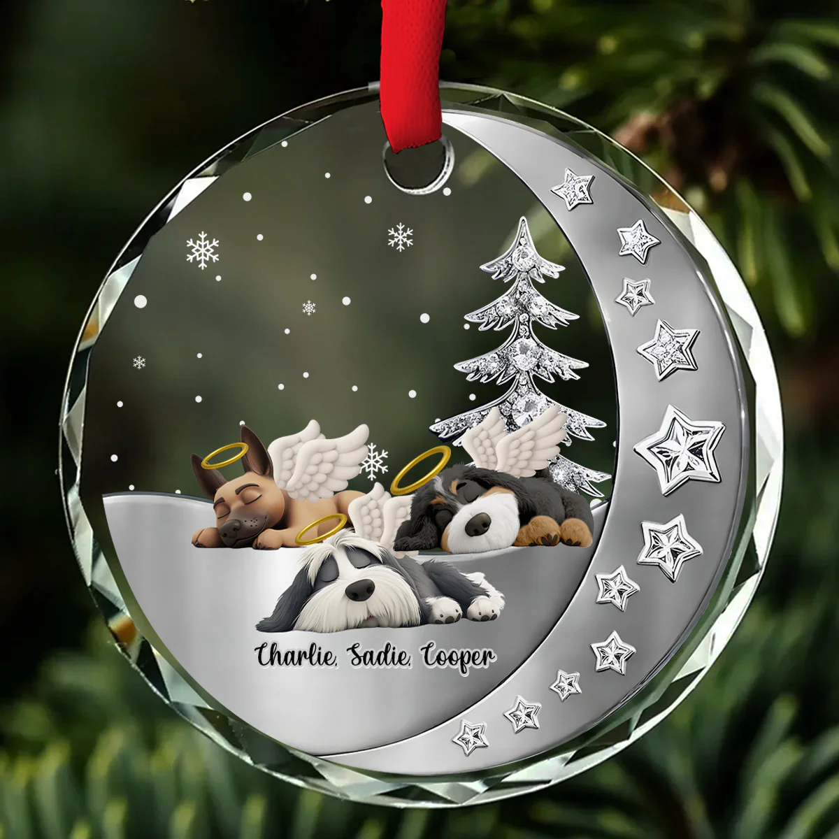 Beside You - Personalized Custom 3D Effect Glass Ornament - Image 2