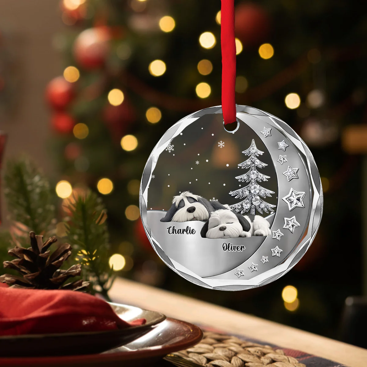 Beside You - Personalized Custom 3D Effect Glass Ornament - Image 4