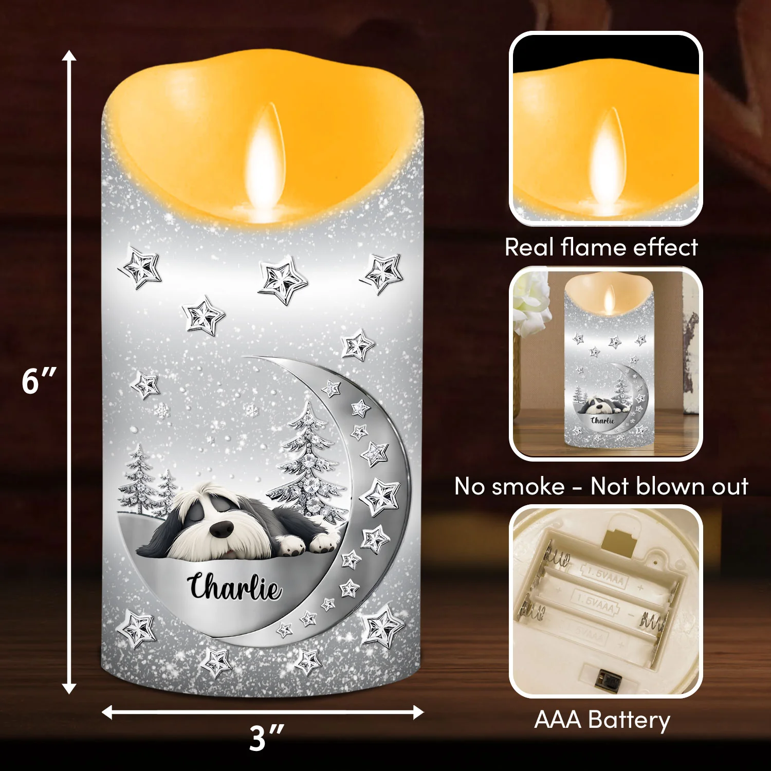 Beside You - Personalized Custom 3D Effect LED Candle - Image 5