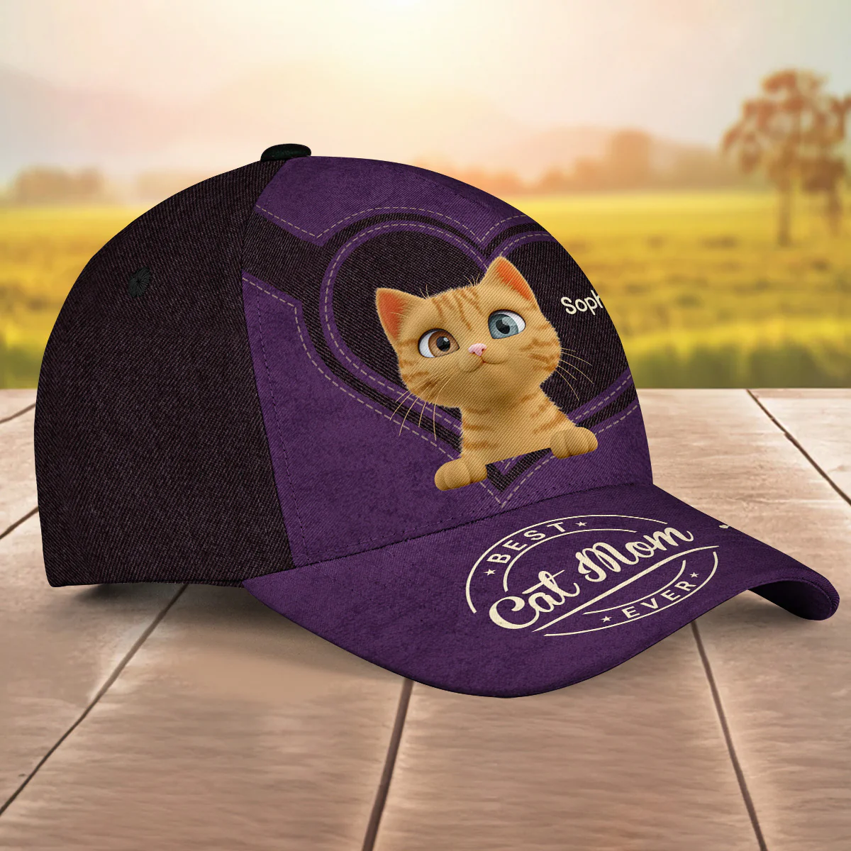 Best Cat Mom - Personalized Custom Classic Cap - Image 3