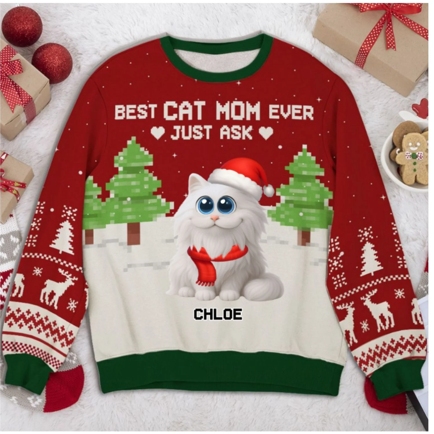 Best Chunky Cat Mom Dad - Personalized Custom All-Over-Print Sweatshirt - Image 7