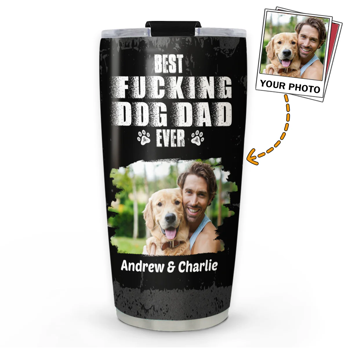 Best Dad Ever Photo Ver - Personalized Custom Tumbler