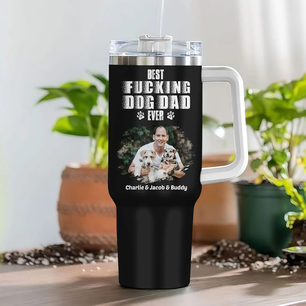 Best Dad Ever Photo Ver - Personalized Custom Tumbler - Image 4
