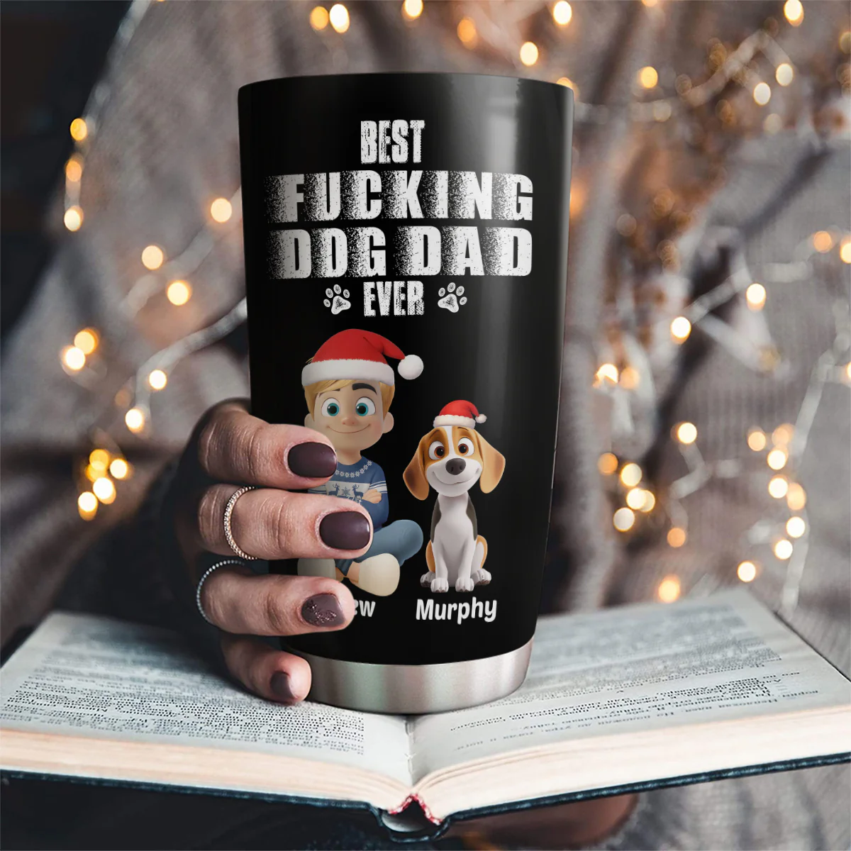 Best Dad Ever Snow Ver - Personalized Custom Tumbler - Image 2