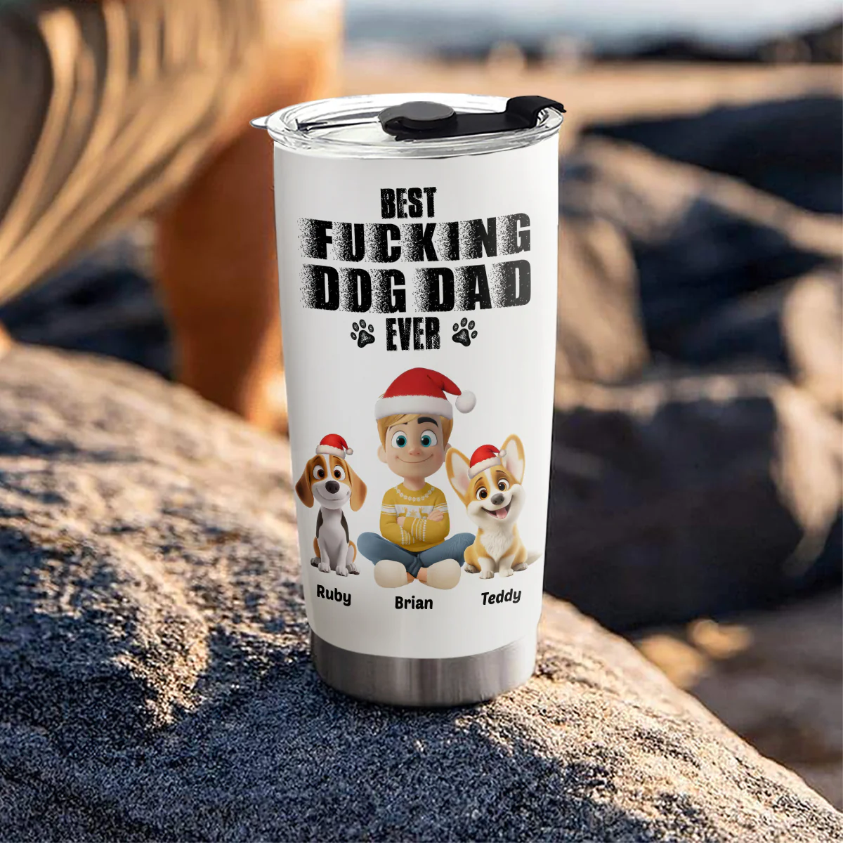 Best Dad Ever Snow Ver - Personalized Custom Tumbler - Image 3