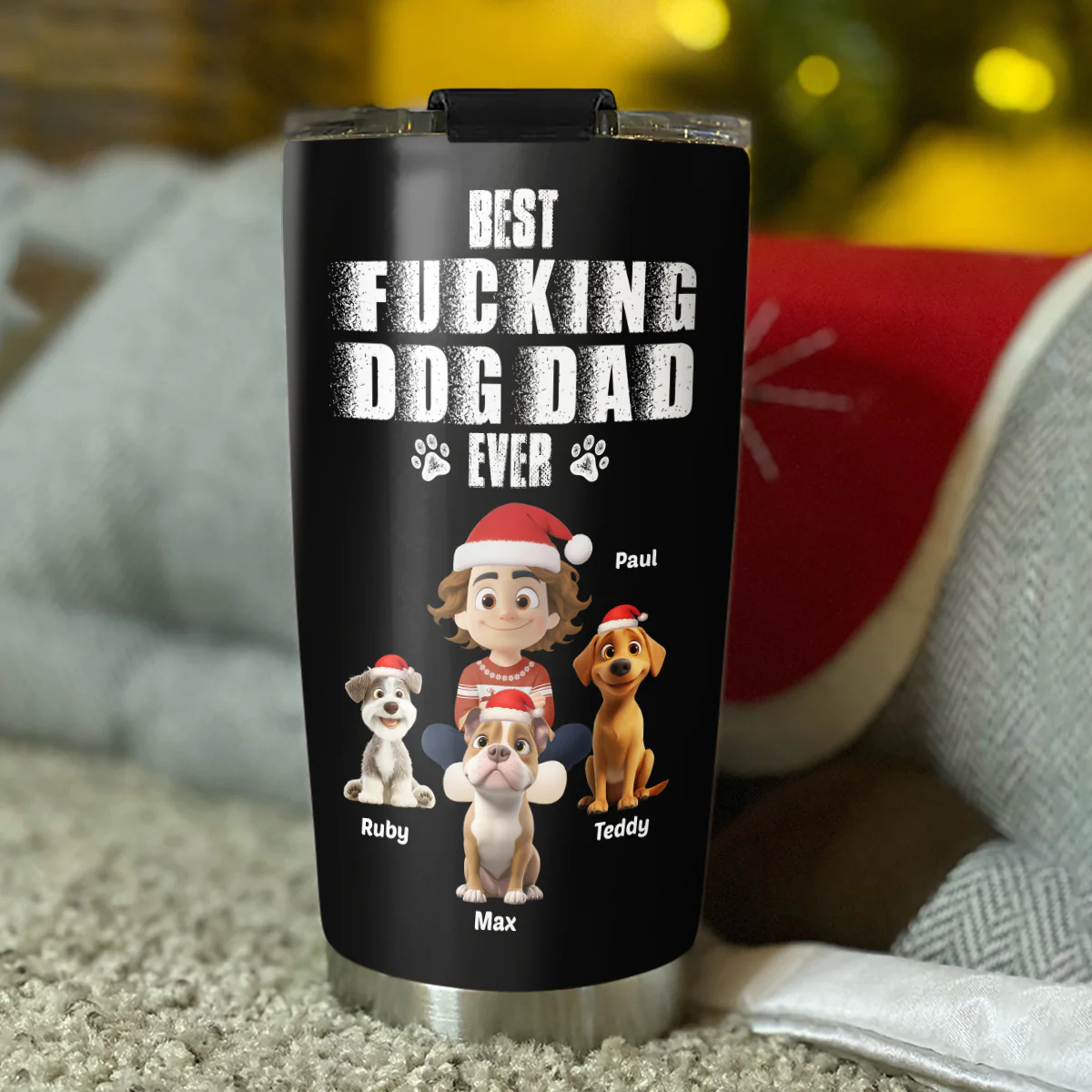 Best Dad Ever Snow Ver - Personalized Custom Tumbler - Image 4
