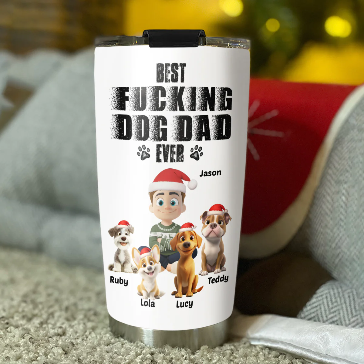 Best Dad Ever Snow Ver - Personalized Custom Tumbler - Image 5