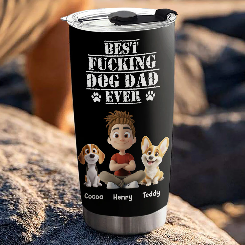 Best Dad In The Hood - Personalized Custom Tumbler - Image 2