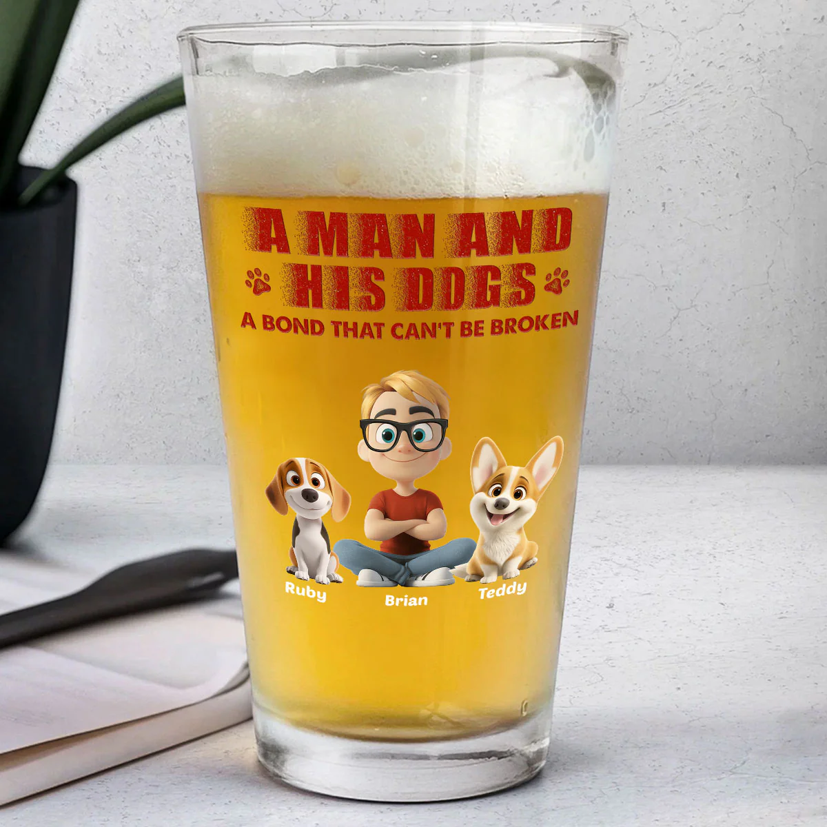 Best Dad To Me - Personalized Custom Beer Glass - Image 2