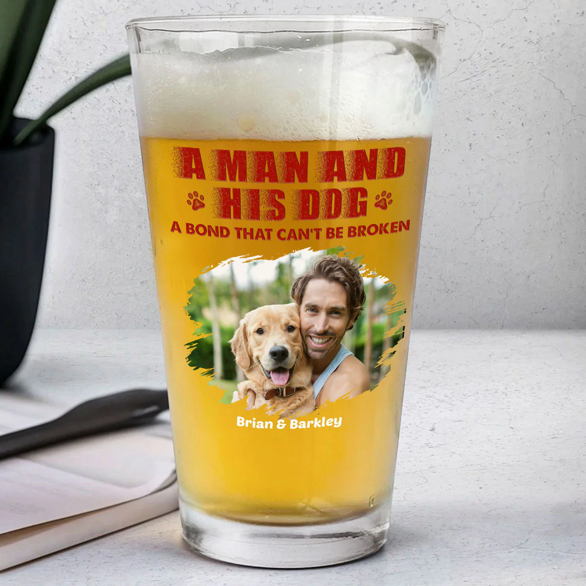 Best Dad To Me Photo - Personalized Custom Beer Glass - Image 2