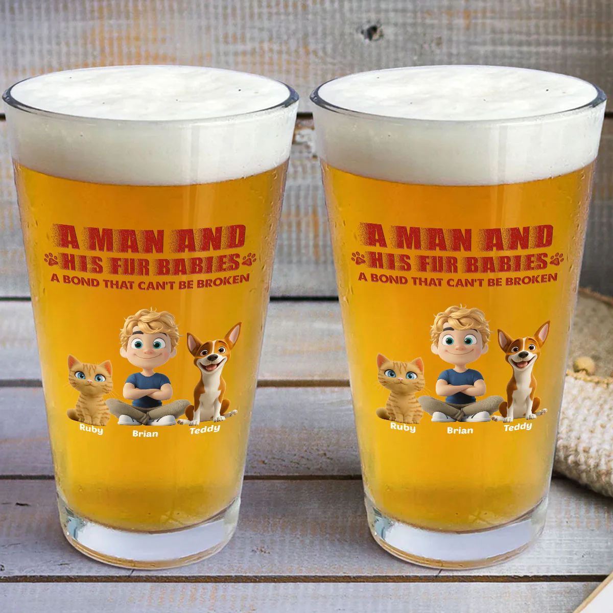 Best Dad To Us - Personalized Custom Beer Glass - Image 3