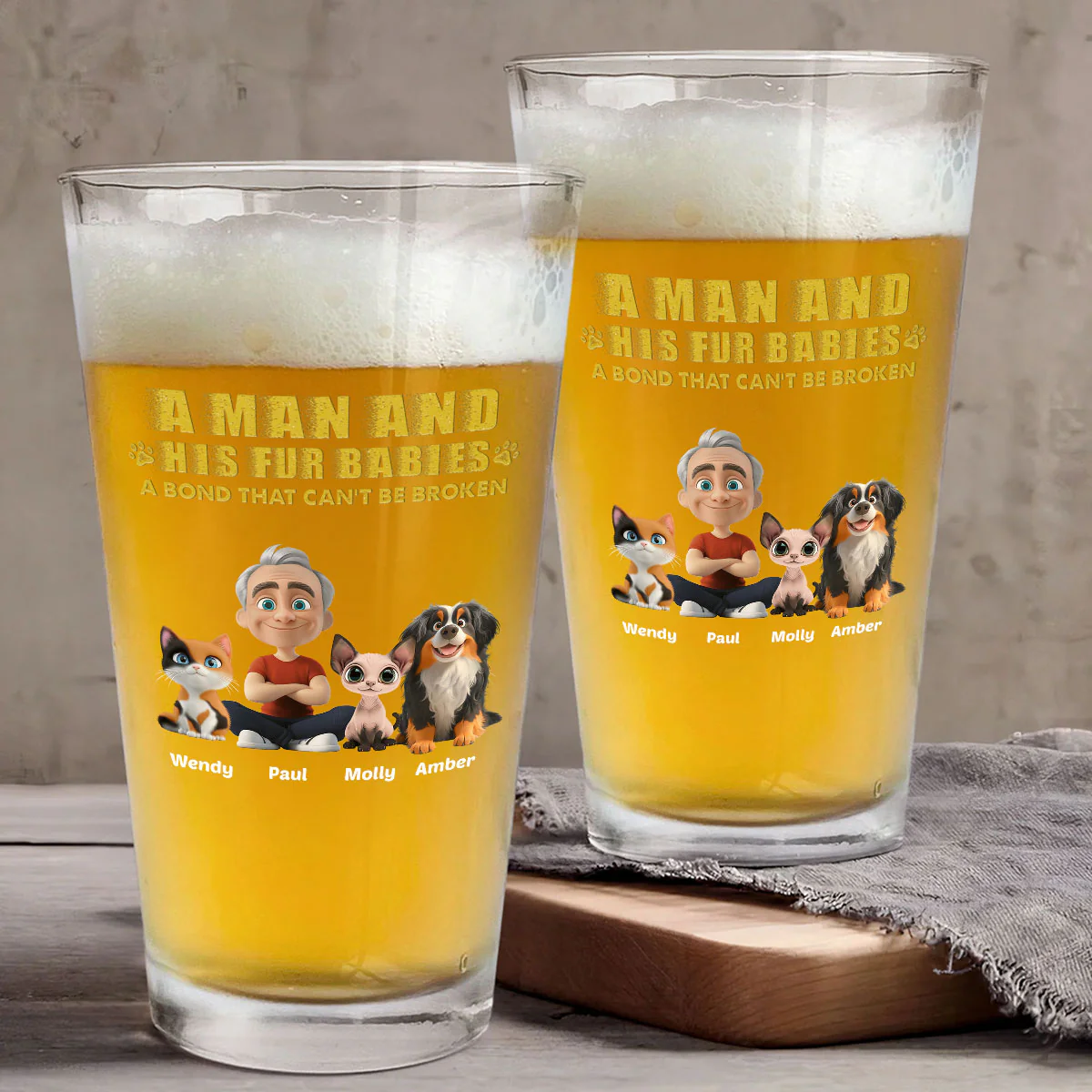 Best Dad To Us - Personalized Custom Beer Glass - Image 4