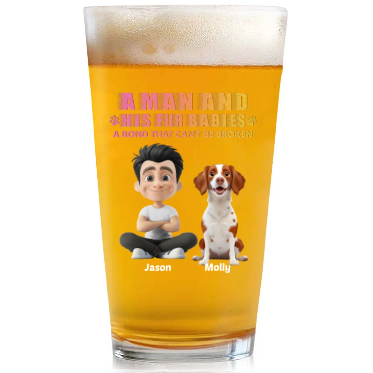 Best Dad To Us - Personalized Custom Beer Glass - Image 7