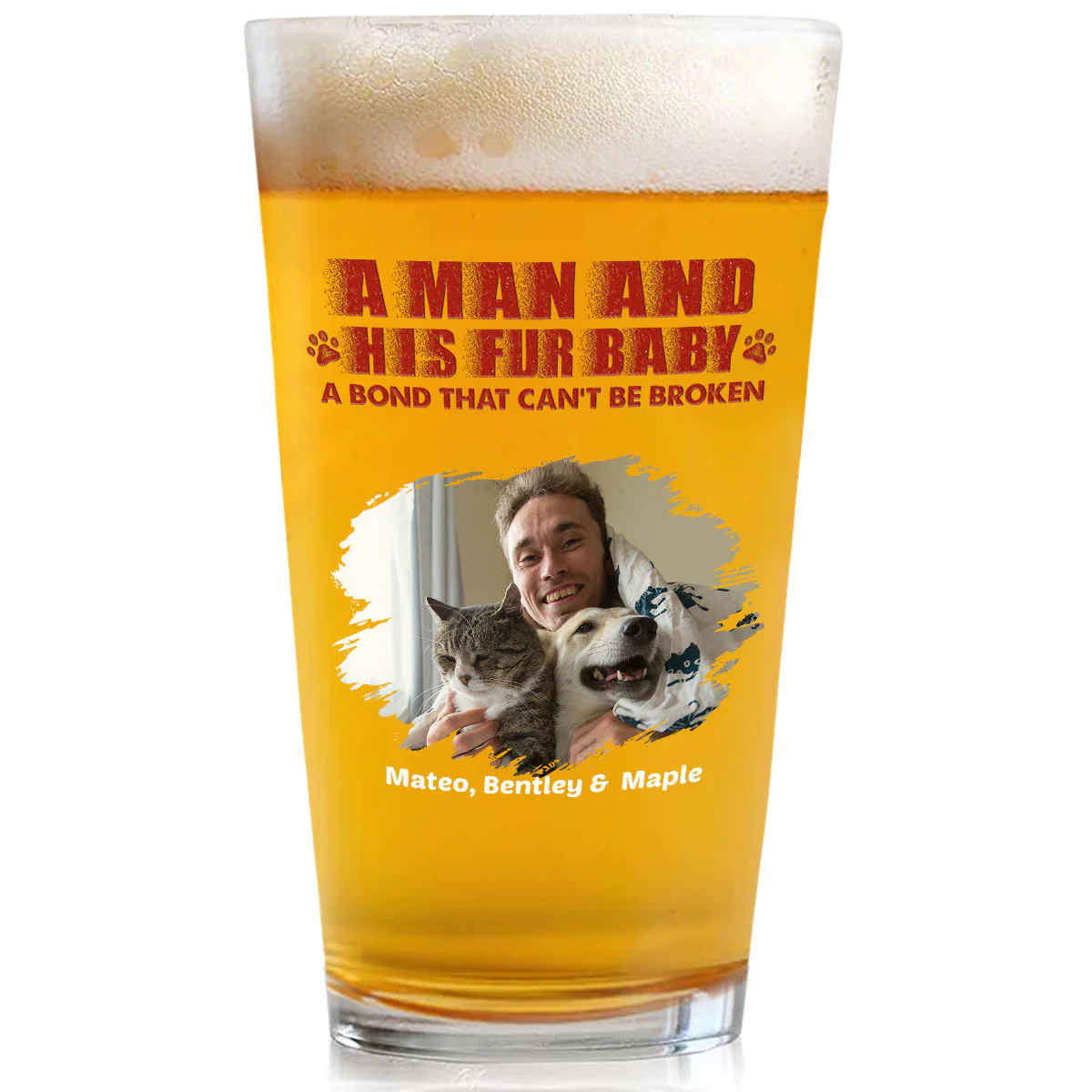 Best Dad To Us Photo - Personalized Custom Beer Glass