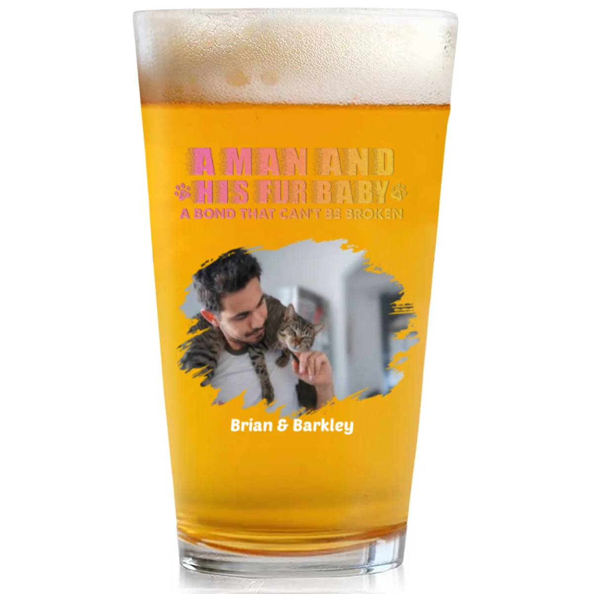 Best Dad To Us Photo - Personalized Custom Beer Glass - Image 7