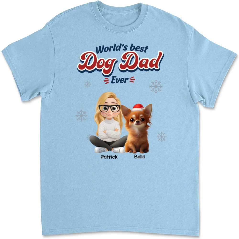 Best Dog Cartoon Christmas - Personalized Custom Unisex T-Shirt - Image 6