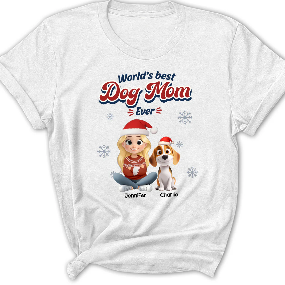 Best Dog Cartoon Christmas - Personalized Custom Women's T-Shirt