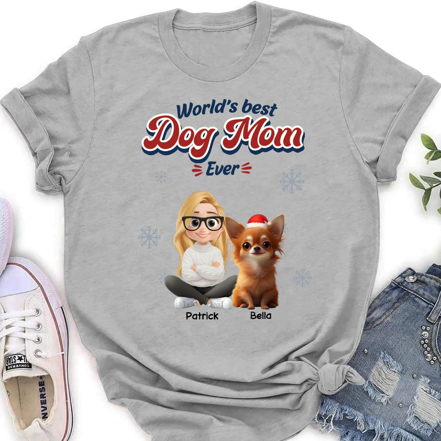 Best Dog Cartoon Christmas - Personalized Custom Women's T-Shirt - Image 6