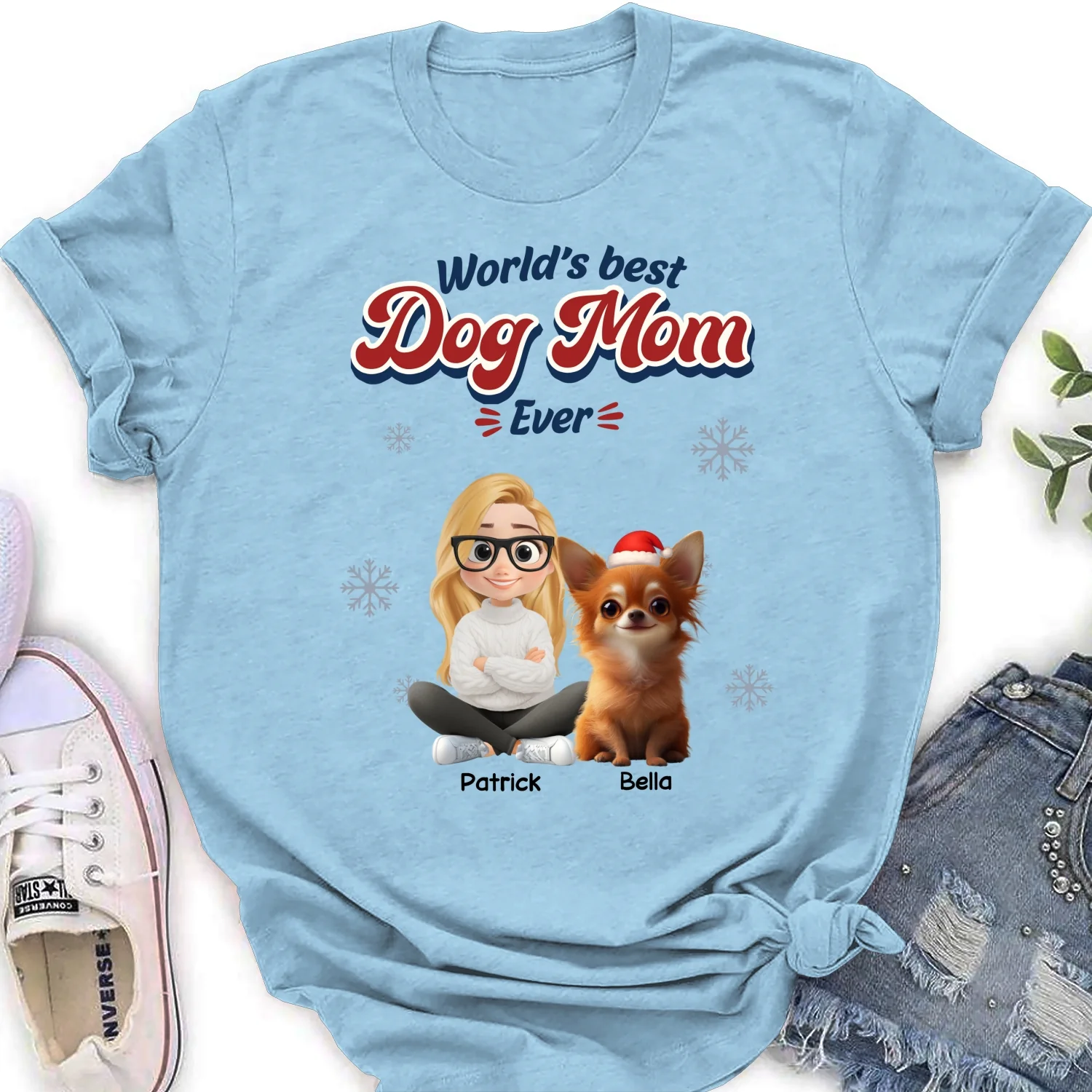 Best Dog Cartoon Christmas - Personalized Custom Women's T-Shirt - Image 8