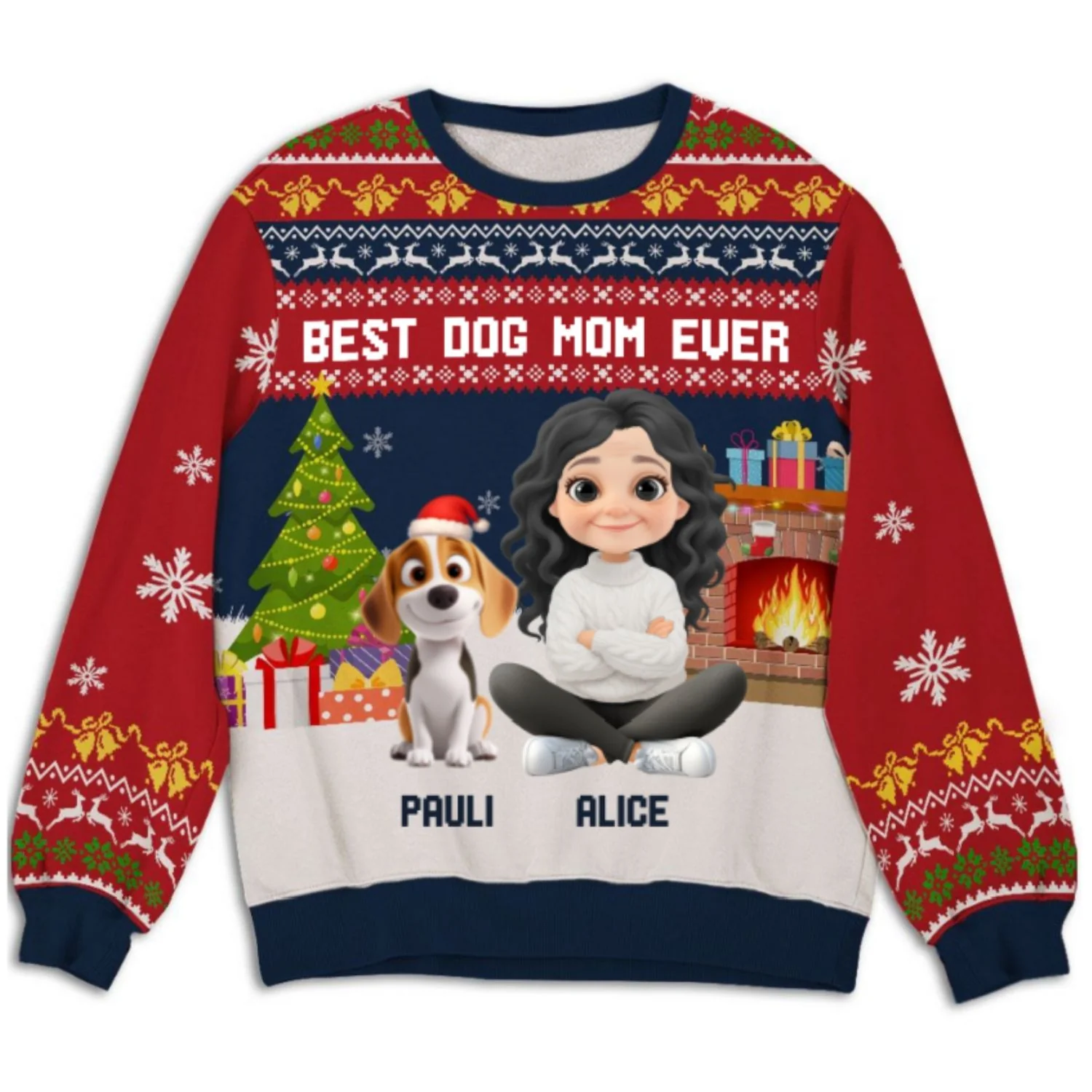 Best Dog Cartoon - Personalized Custom All-Over-Print Sweatshirt - Image 7