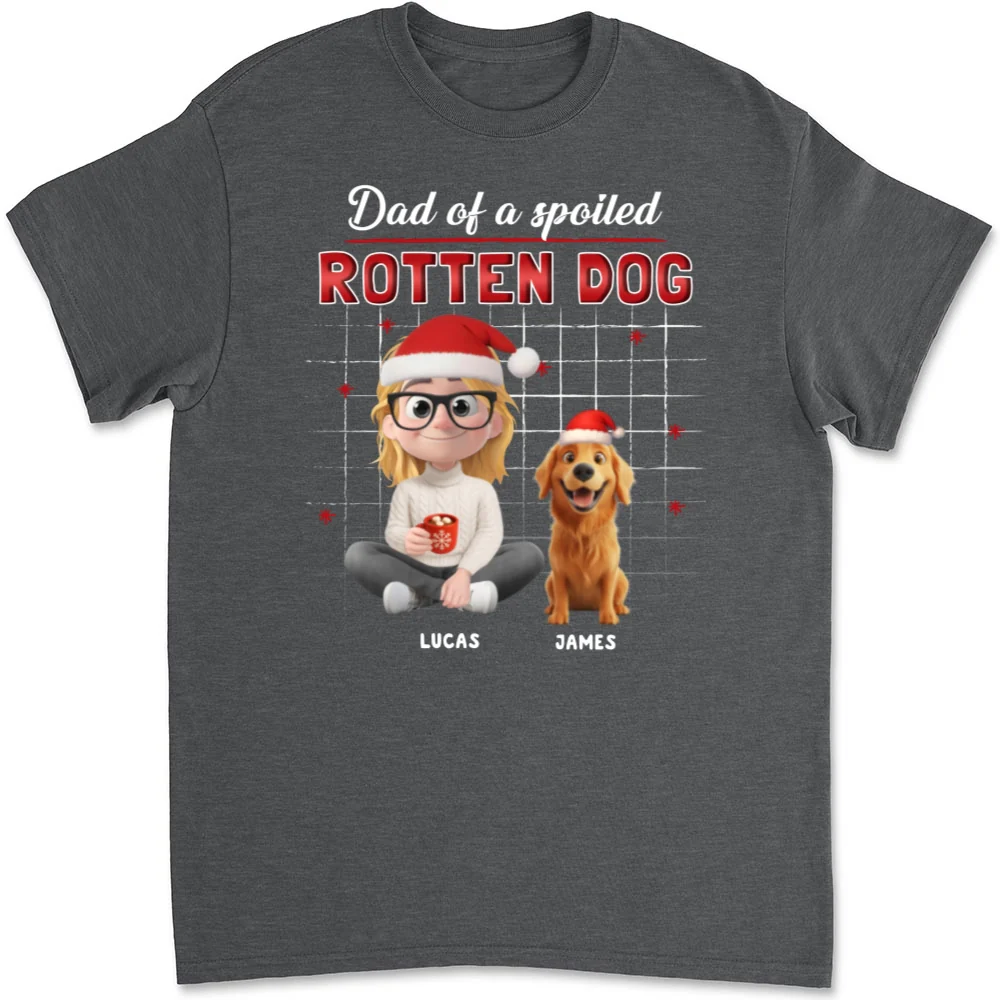 Best Dog Dad Mom Cartoon - Personalized Custom Unisex T-Shirt - Image 10