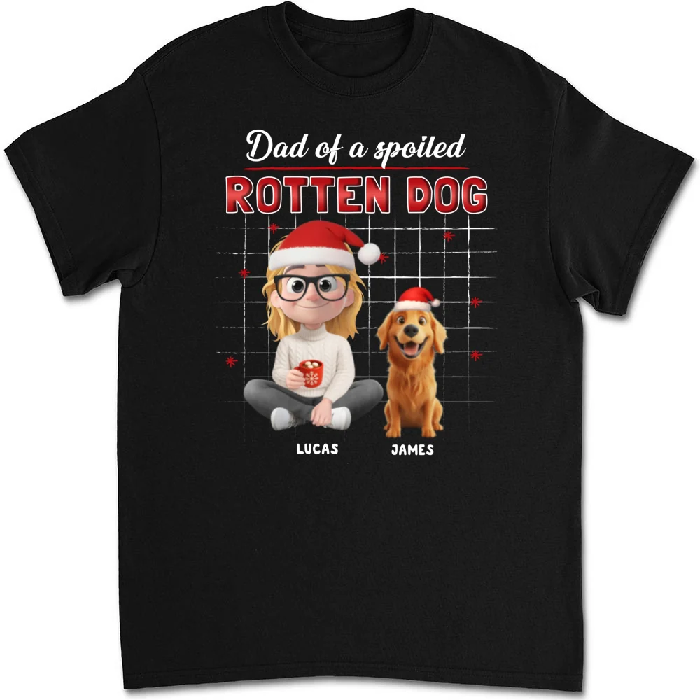 Best Dog Dad Mom Cartoon - Personalized Custom Unisex T-Shirt - Image 6