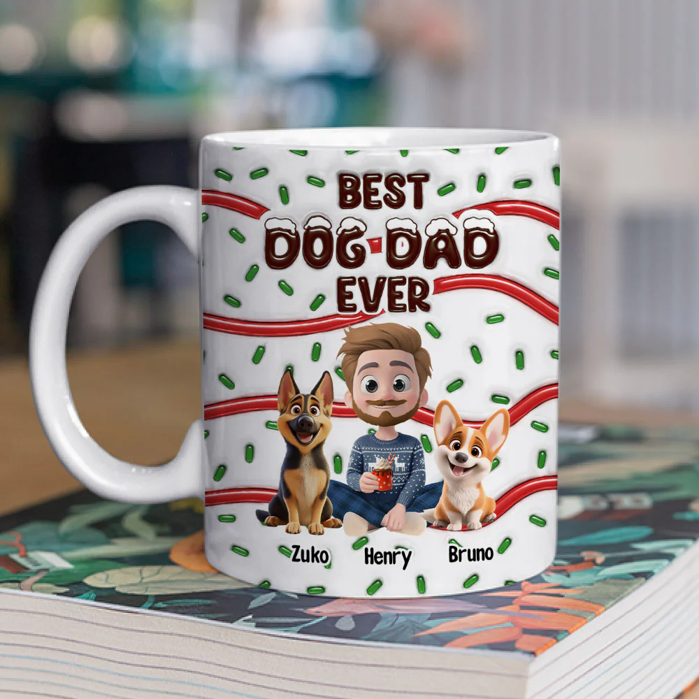 Best Dog Mom Cake Cartoon - Personalized Custom 3D Inflated Effect Mug - Image 2