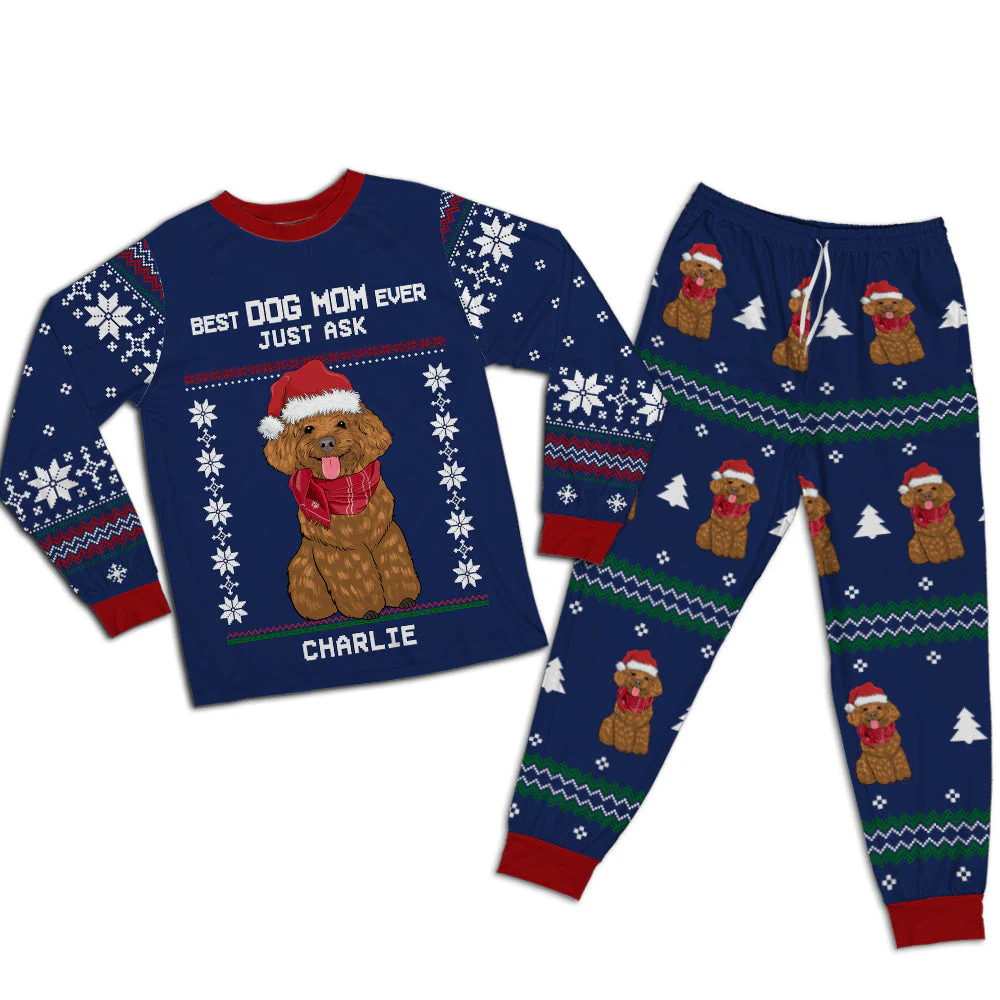 Best Dog Mom/Dad Ever - Personalized Custom Matching Pajama Set - Image 2