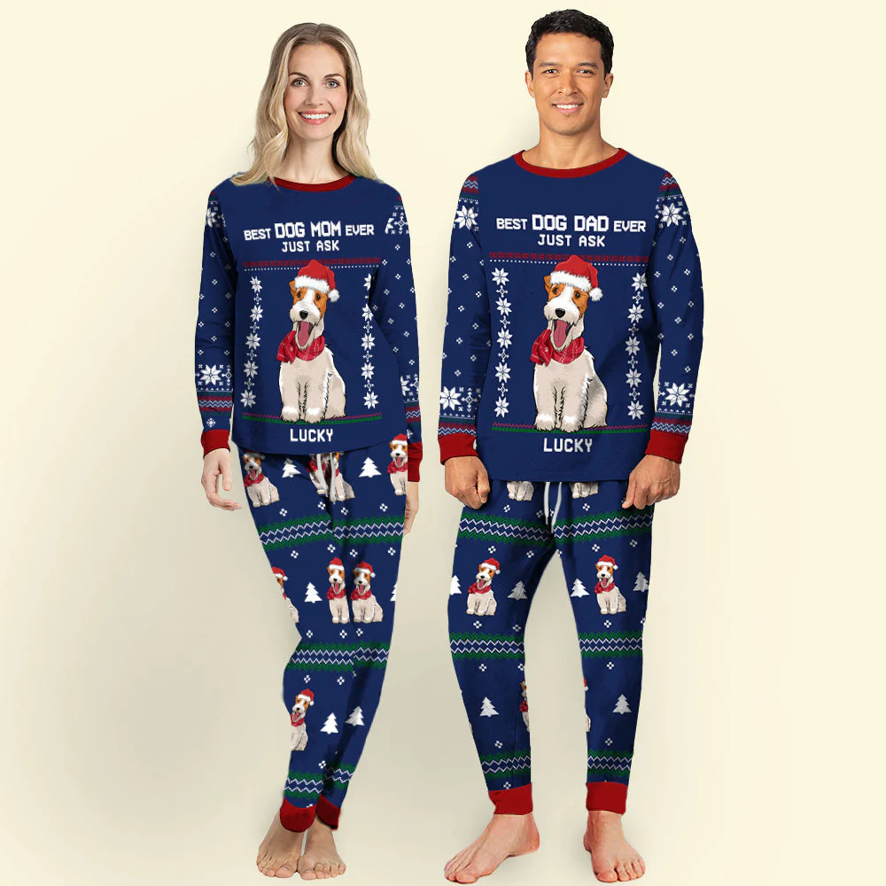 Best Dog Mom/Dad Ever - Personalized Custom Matching Pajama Set - Image 3