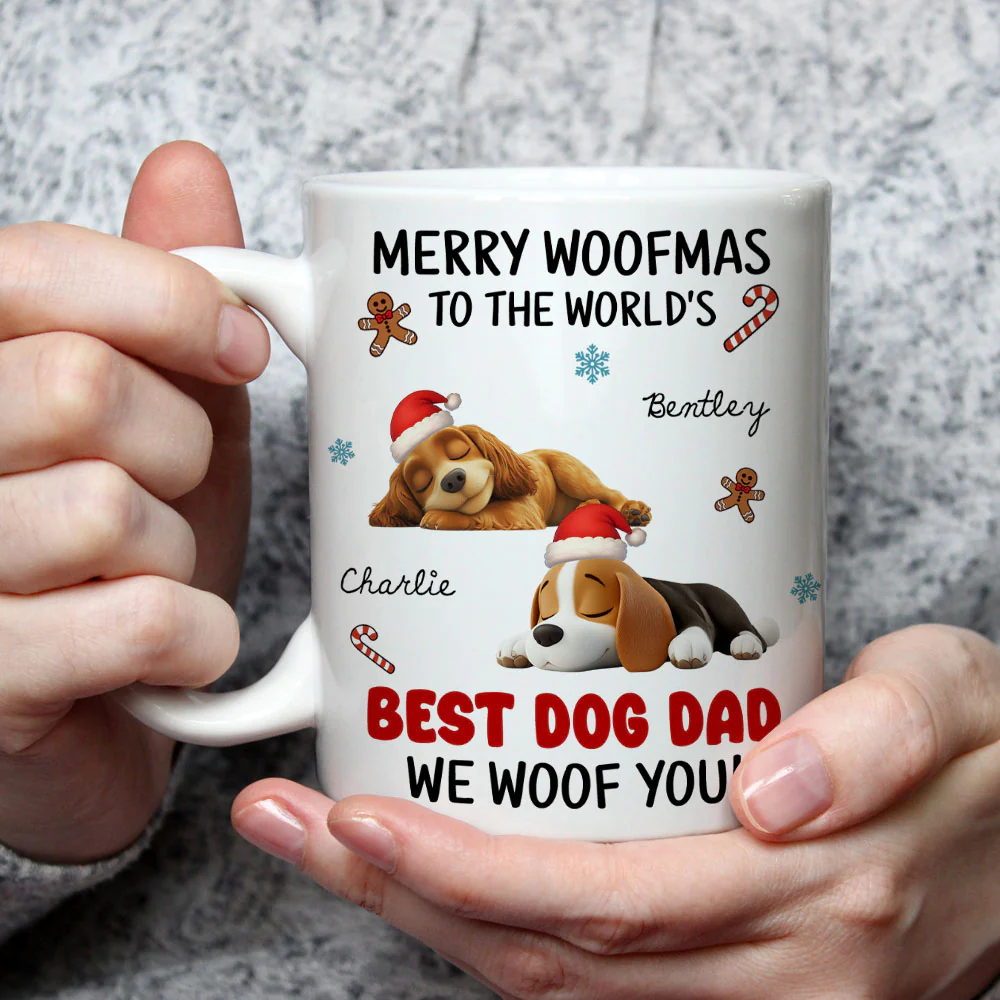Best Dog Mom Dad In The World - Personalized Custom Coffee Mug - Image 3