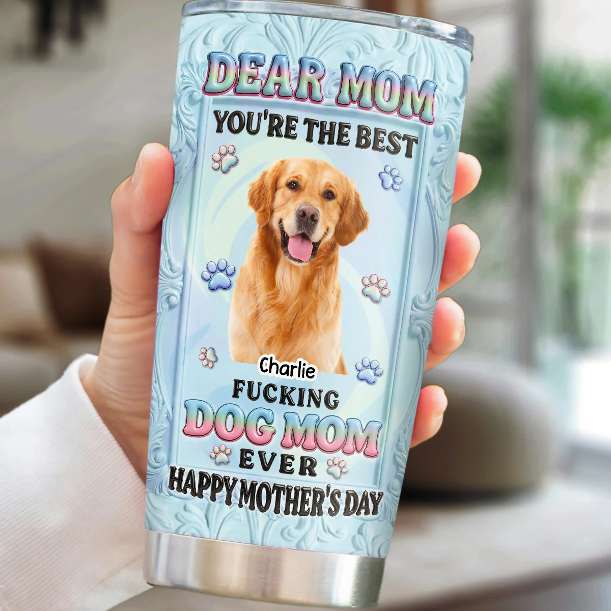  Best Dog Mom Is You Photo- Personalized Custom 3D Inflated Effect Tumbler - Image 2