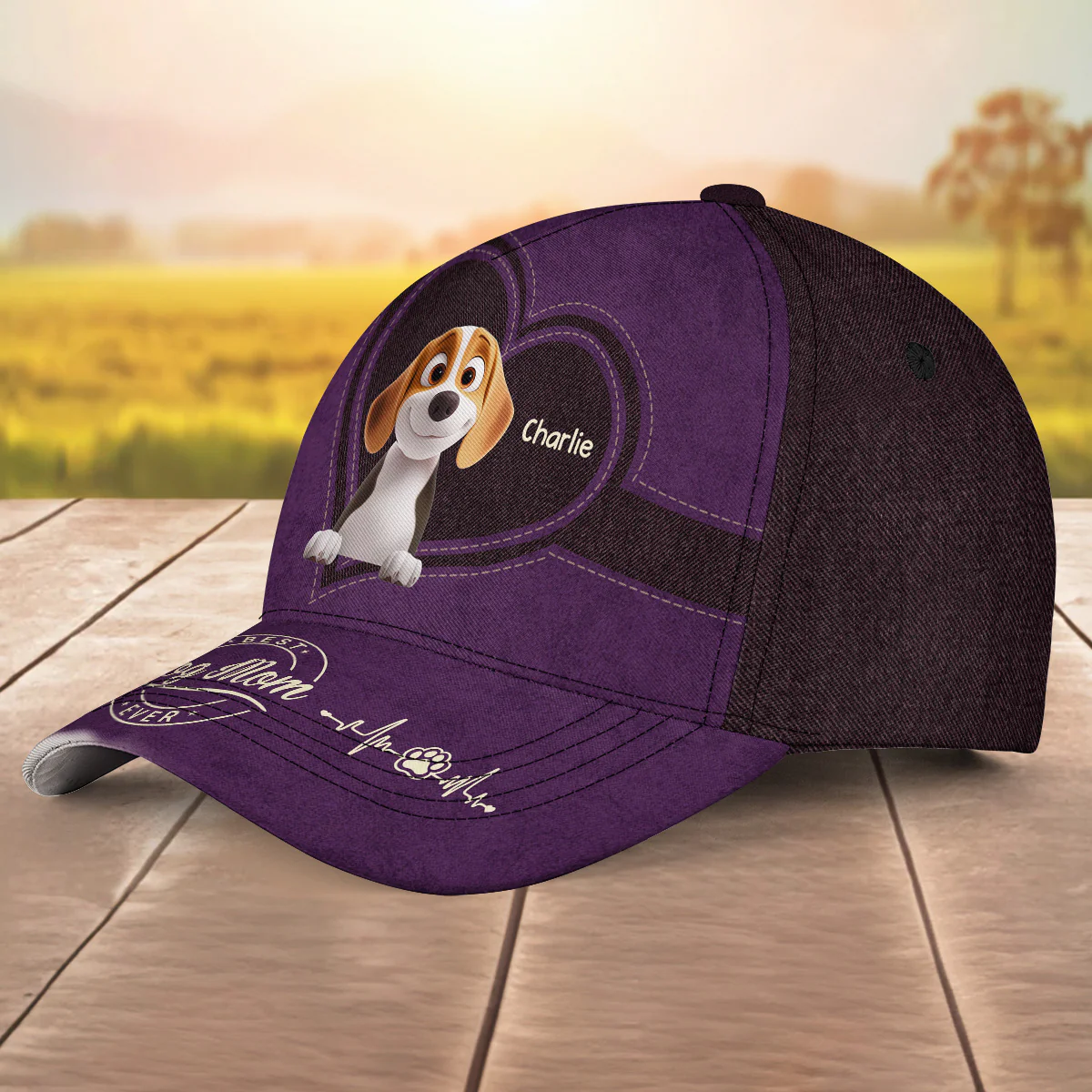 Best Dog Mom - Personalized Custom Classic Cap - Image 3