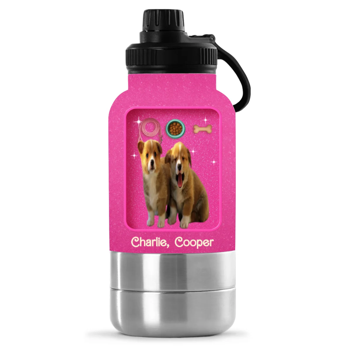 Best Dog Mom Photo - Personalized Custom 30oz Water Bottle With Pet Bowl - Image 4