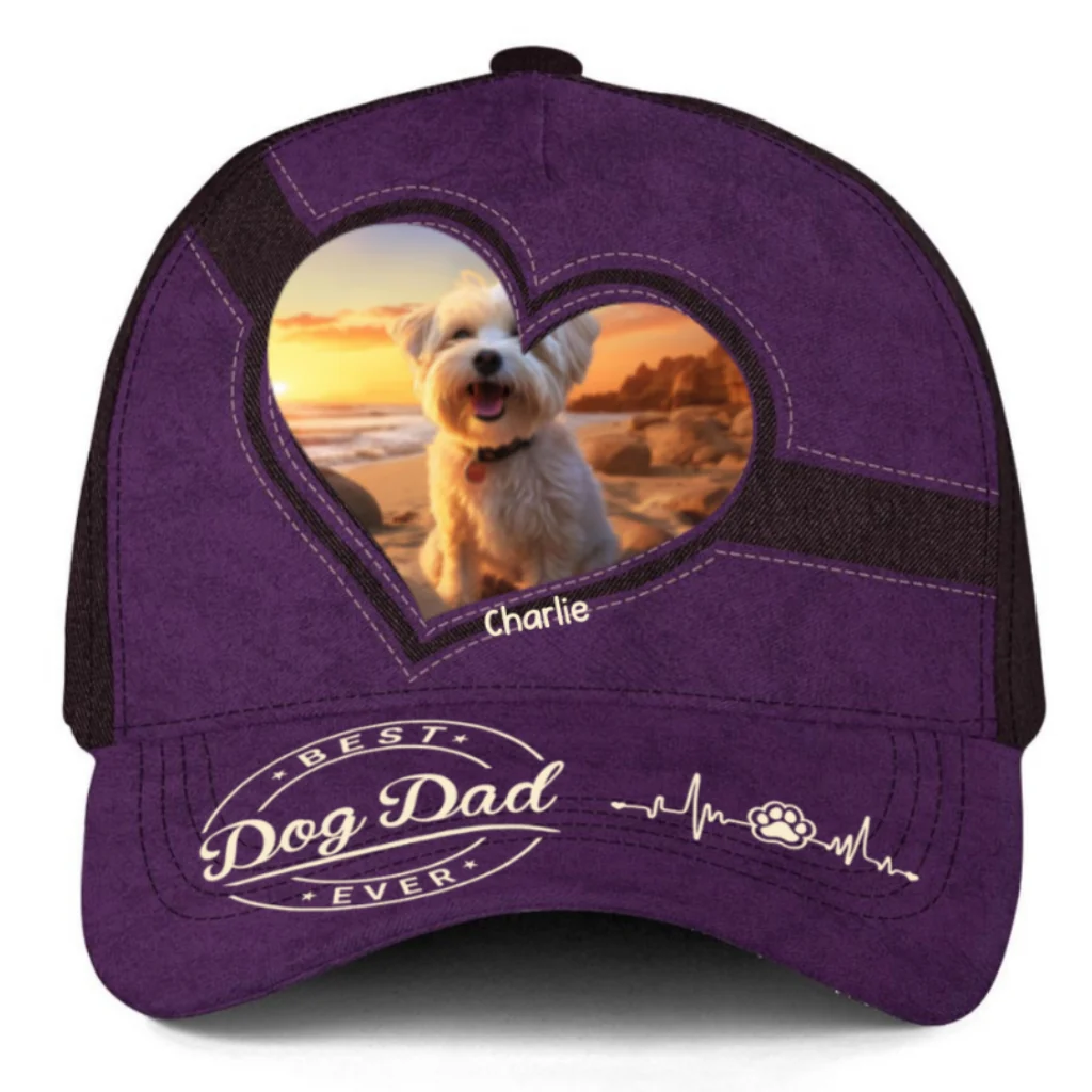 Best Dog Mom Photo - Personalized Custom Classic Cap - Image 3