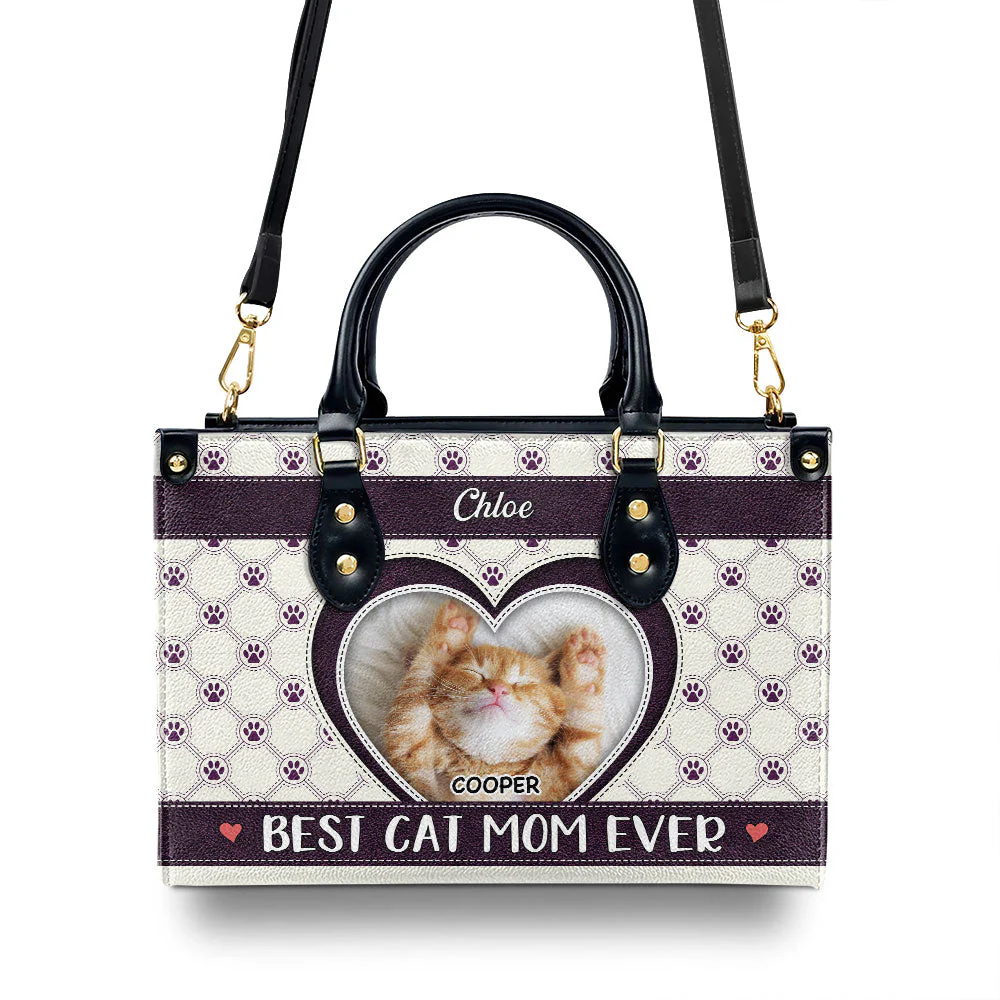 Best Fur Mom Ever - Personalized Custom Leather Bag - Image 2
