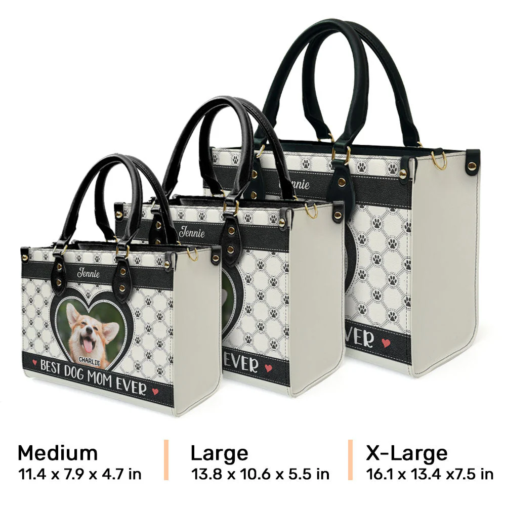 Best Fur Mom Ever - Personalized Custom Leather Bag - Image 5