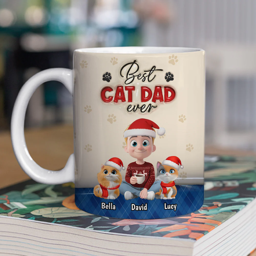 Best Handsome Cat Dad This Year - Personalized Custom Coffee Mug - Image 2