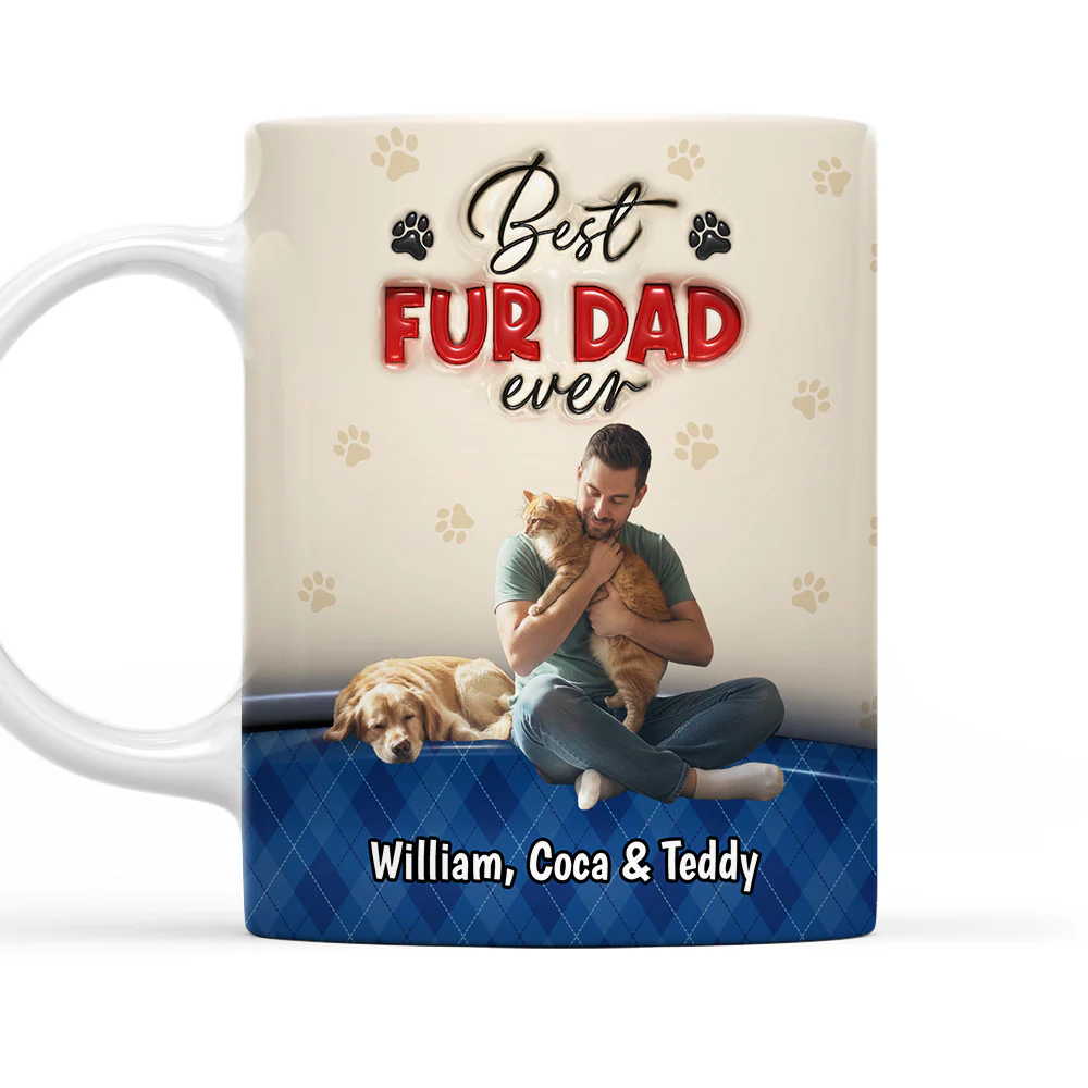 Best Handsome Fur Dad This Year Photo - Personalized Custom Coffee Mug