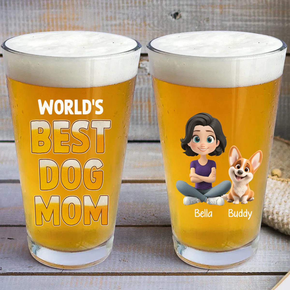 Best In The World - Personalized Custom Beer Glass - Image 3