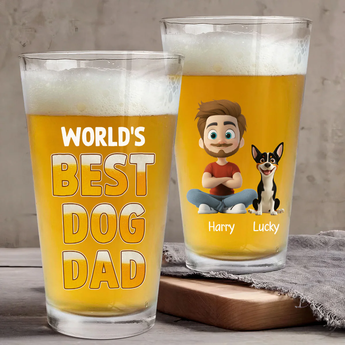 Best In The World - Personalized Custom Beer Glass - Image 4