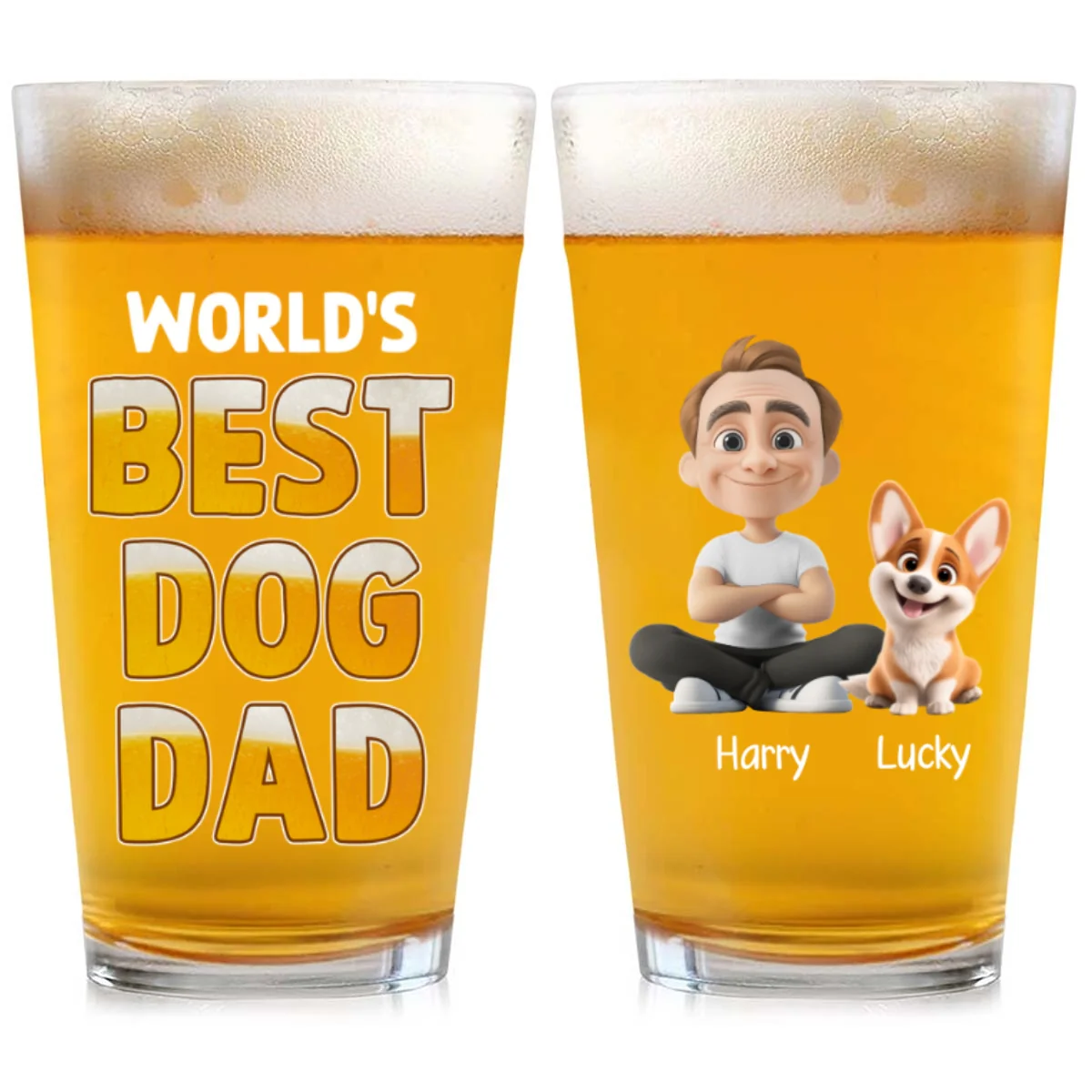 Best In The World - Personalized Custom Beer Glass - Image 6