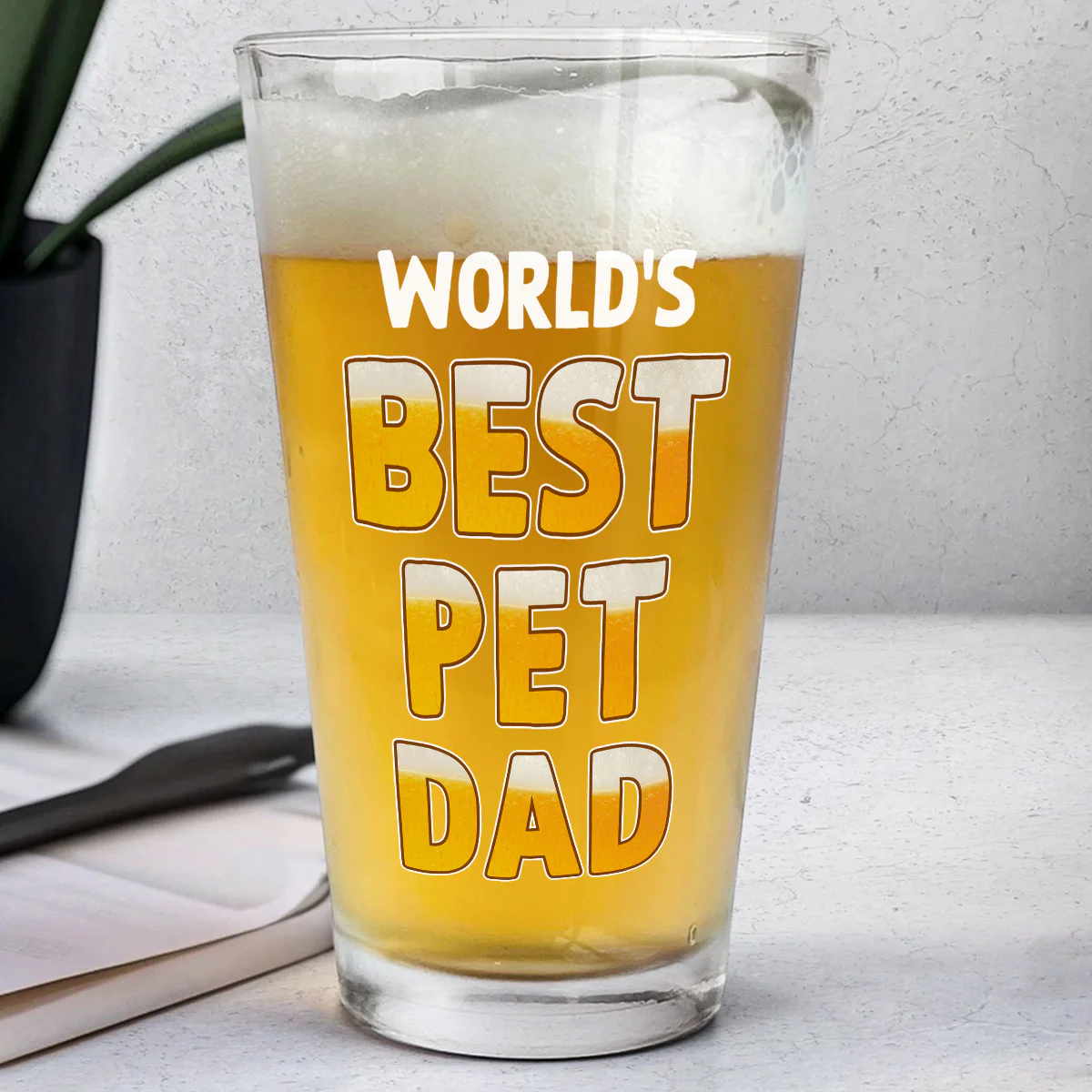Best In The World Pet Ver - Personalized Custom Beer Glass - Image 2
