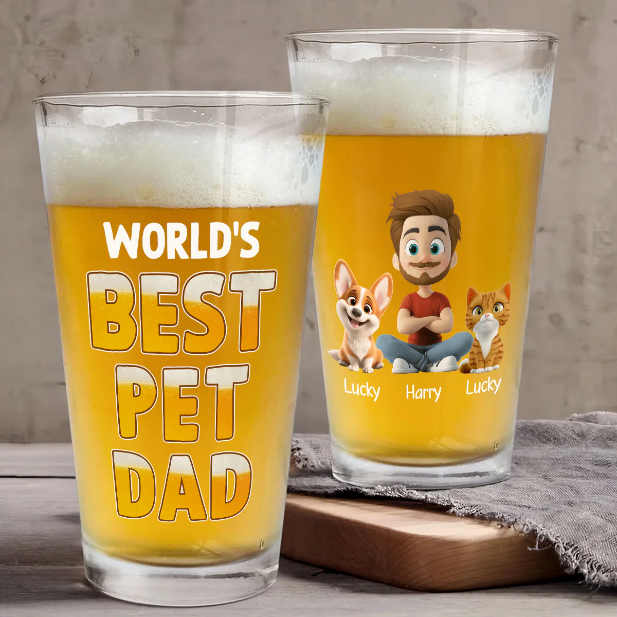 Best In The World Pet Ver - Personalized Custom Beer Glass - Image 4