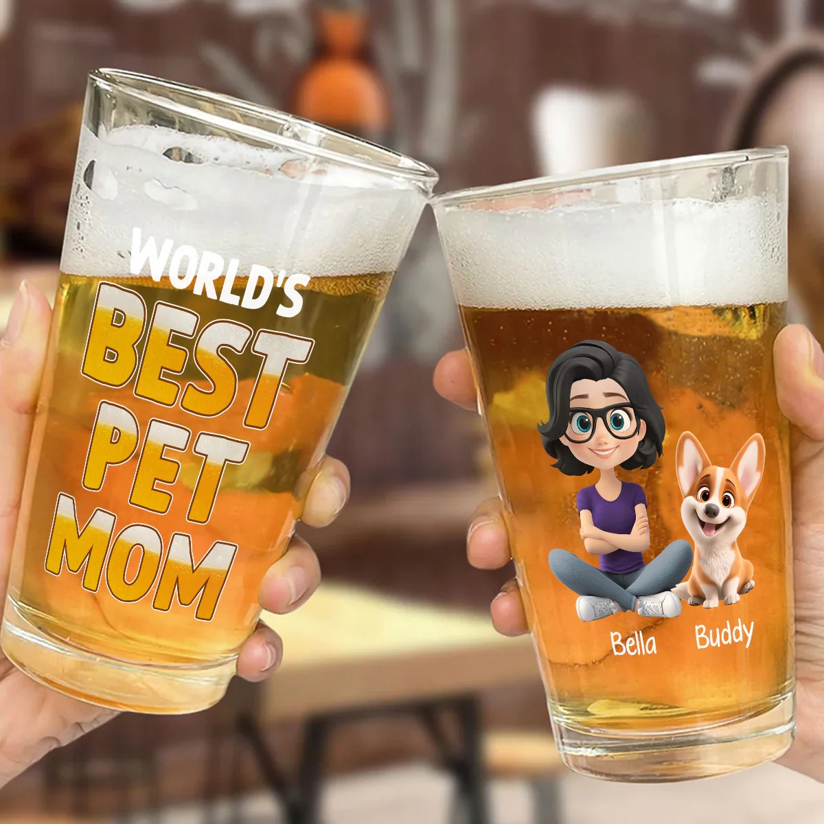 Best In The World Pet Ver - Personalized Custom Beer Glass - Image 5