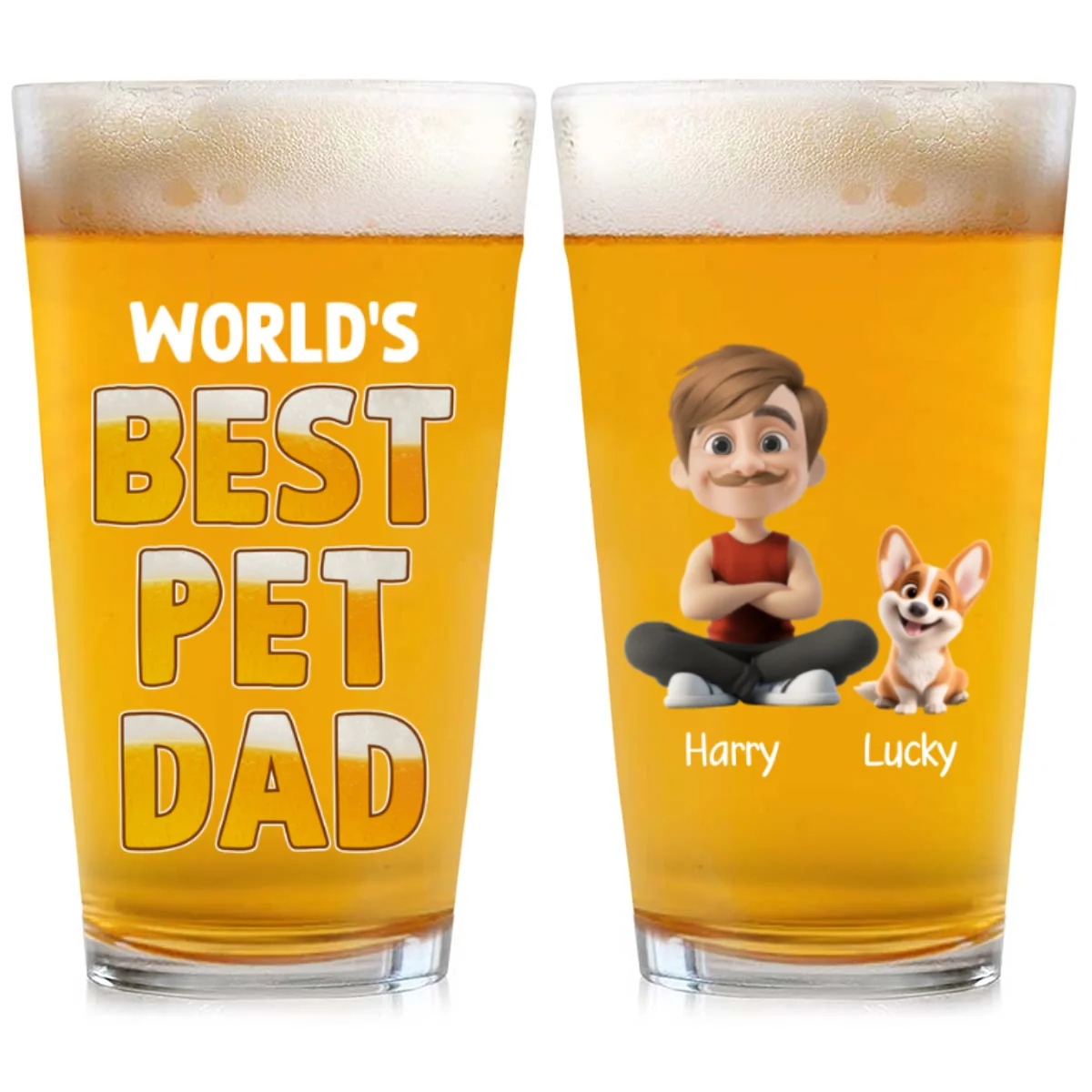Best In The World Pet Ver - Personalized Custom Beer Glass - Image 6