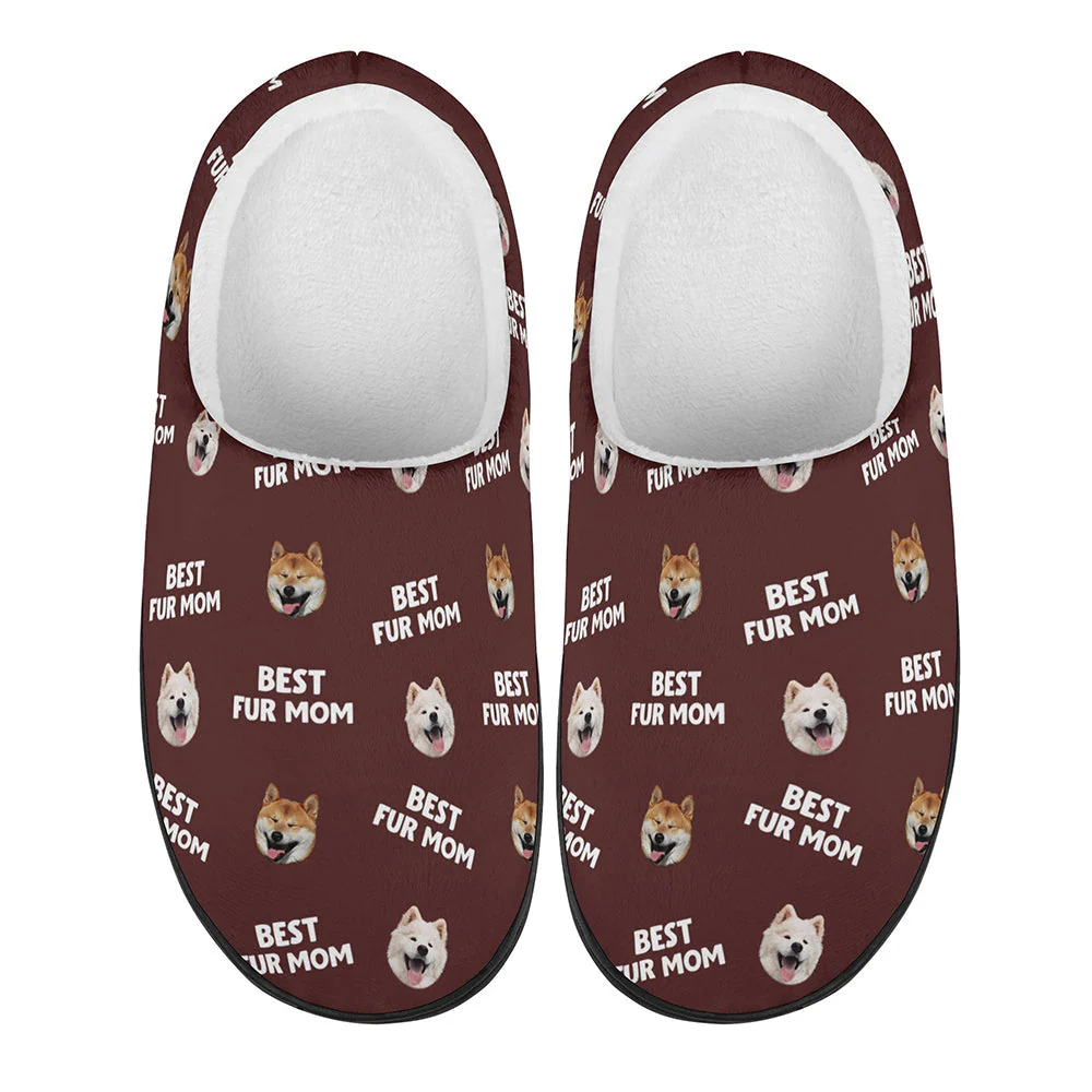 Best Mom Dad Pet Face - Personalized Custom Plush Slippers - Image 2