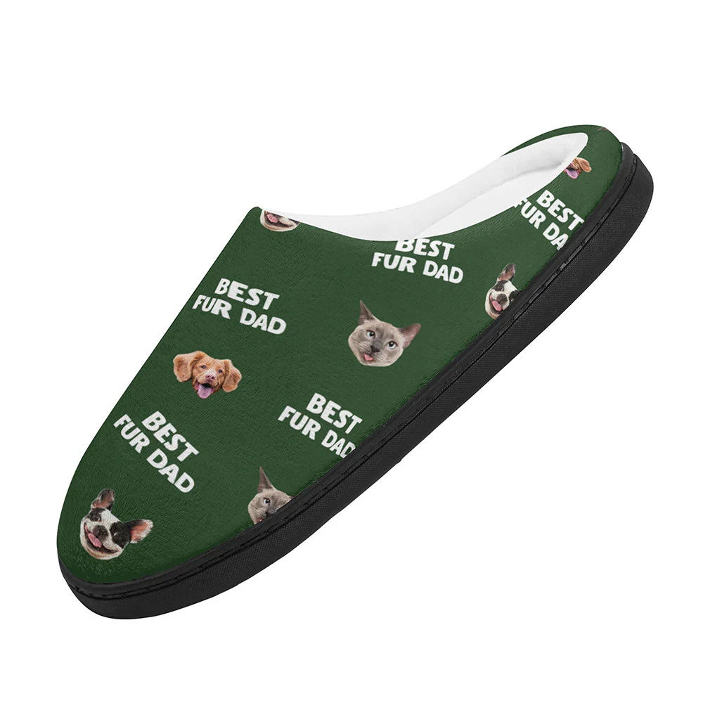 Best Mom Dad Pet Face - Personalized Custom Plush Slippers - Image 5